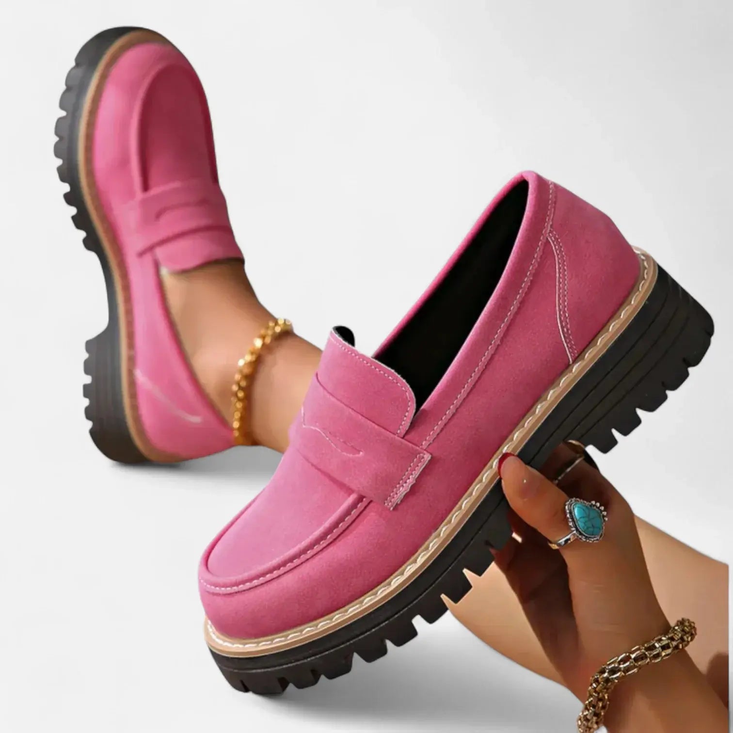 Ursula Schwarz Orthopädische Penny Loafer für Damen | Ergonomisches Fussbett | Alltag und Büro - siehe Grössentabelle