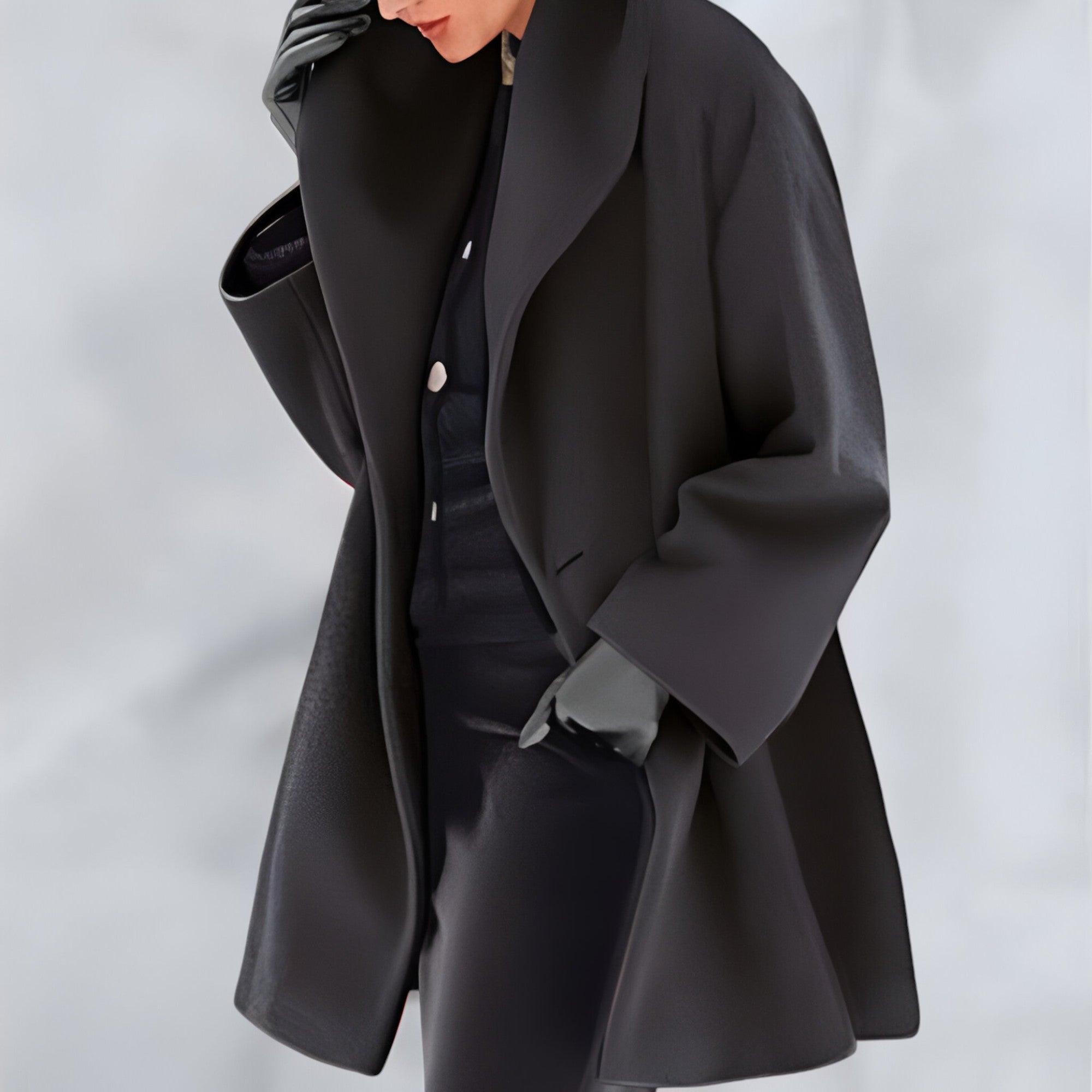 Mathilde Rot Oversized Longline Mantel für Damen | Schalkragen Ein-Knopf Casual Stil - S-5XL