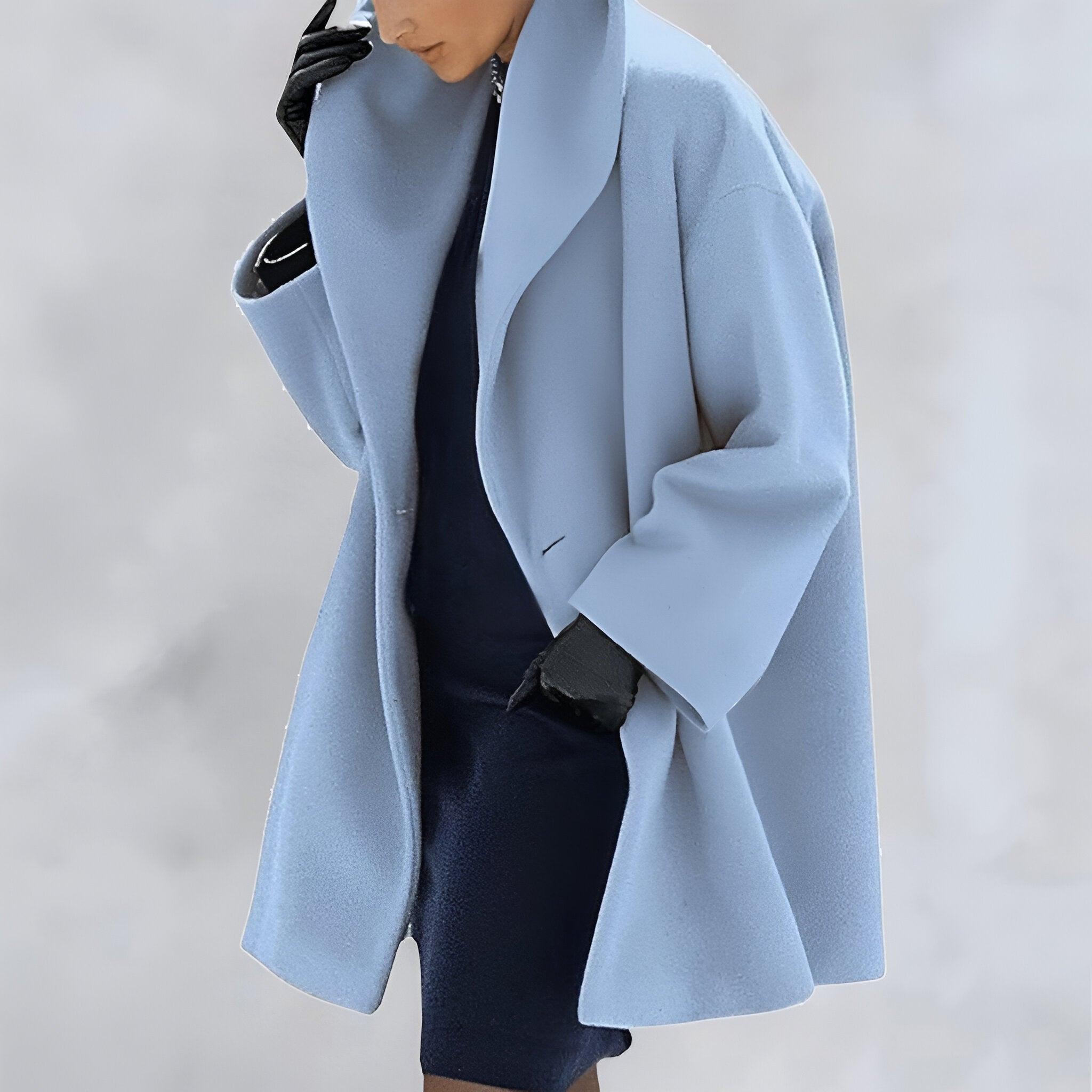 Mathilde Rot Oversized Longline Mantel für Damen | Schalkragen Ein-Knopf Casual Stil - S-5XL