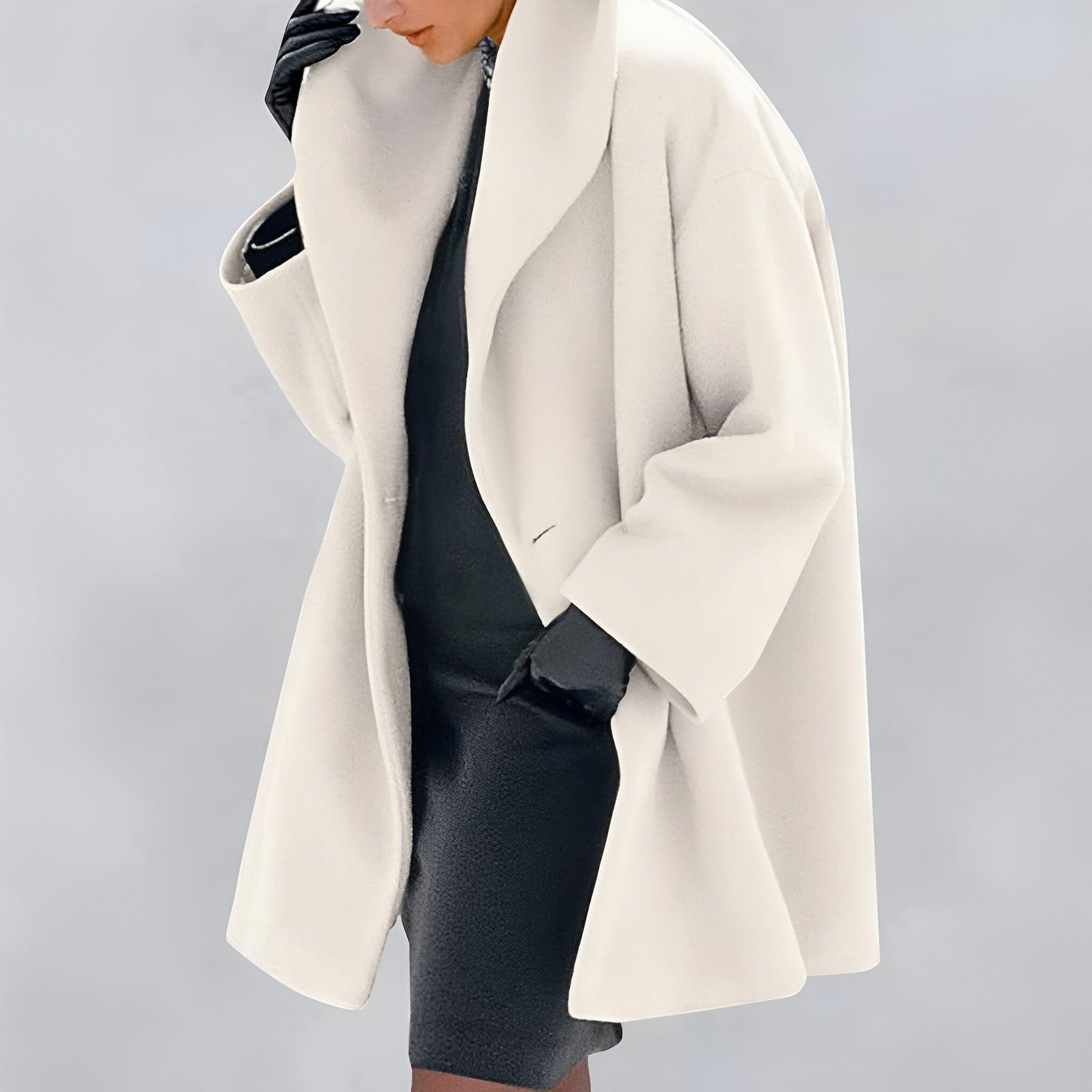 Mathilde Rot Oversized Longline Mantel für Damen | Schalkragen Ein-Knopf Casual Stil - S-5XL