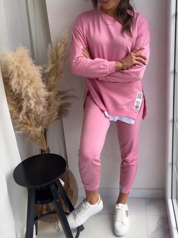 Monika Grau Oversized Sweatshirt Jogginganzug Damen | Lässig Komfortabel - S-5XL | Freizeit & Alltag | Zweiteiliges Set