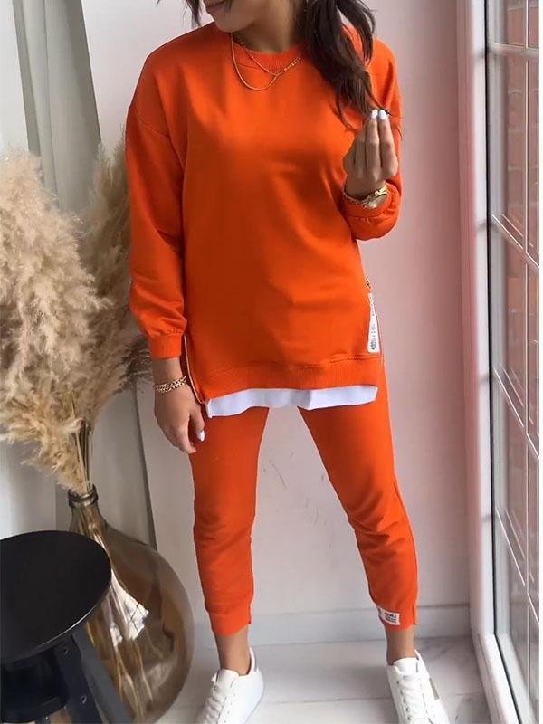 Vreni Grau Oversized Sweatshirt und Jogginghose Zweiteiler für Damen | Casual Freizeit - S/M/L/XL/2XL/3XL/4XL/5XL