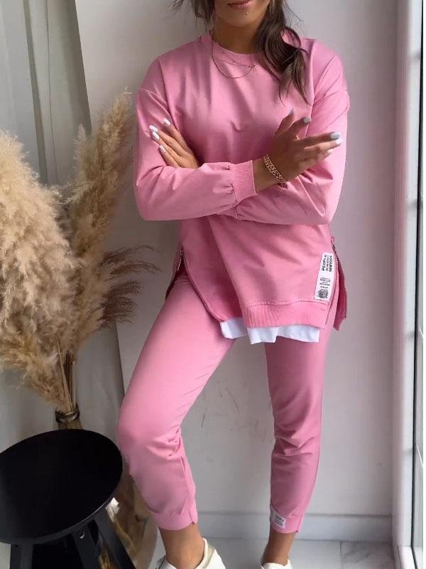 Vreni Grau Oversized Sweatshirt und Jogginghose Zweiteiler für Damen | Casual Freizeit - S/M/L/XL/2XL/3XL/4XL/5XL