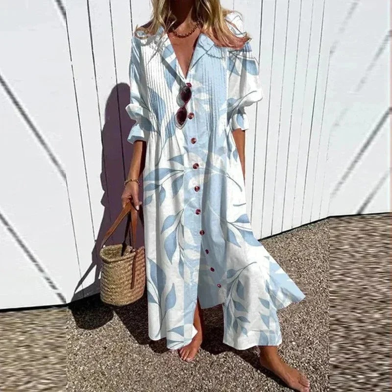 Monika Stil 1 Geblümtes Boho-Maxikleid für Damen | Leicht Fliessende Passform | Sommerurlaub & Gartenparty - S-3XL