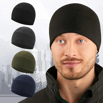 Werner Schwarz Winddichte Fleece Wintermütze für Herren | Outdoor Ski Winter - Einheitsgrösse