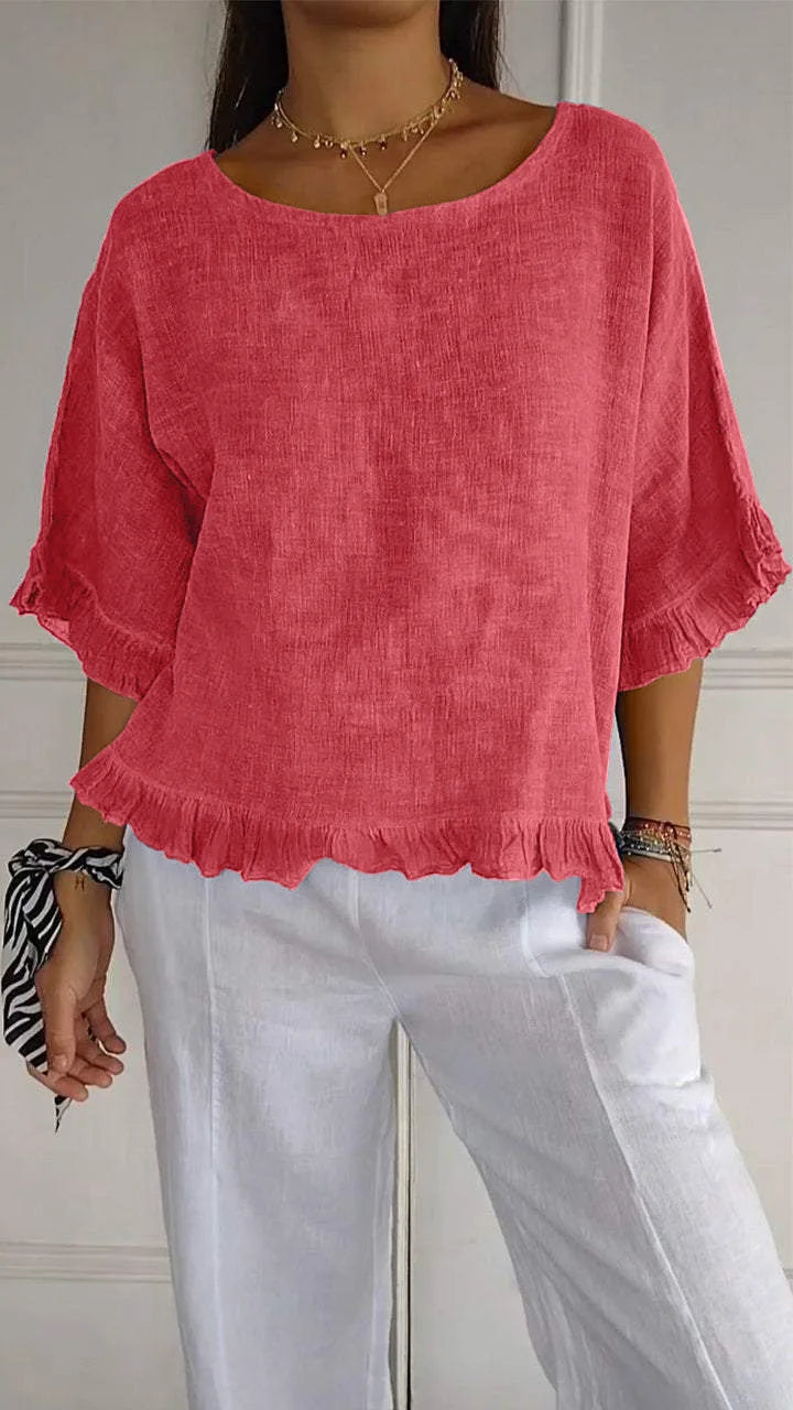 Alvina | Bluse Damen Leinenbluse