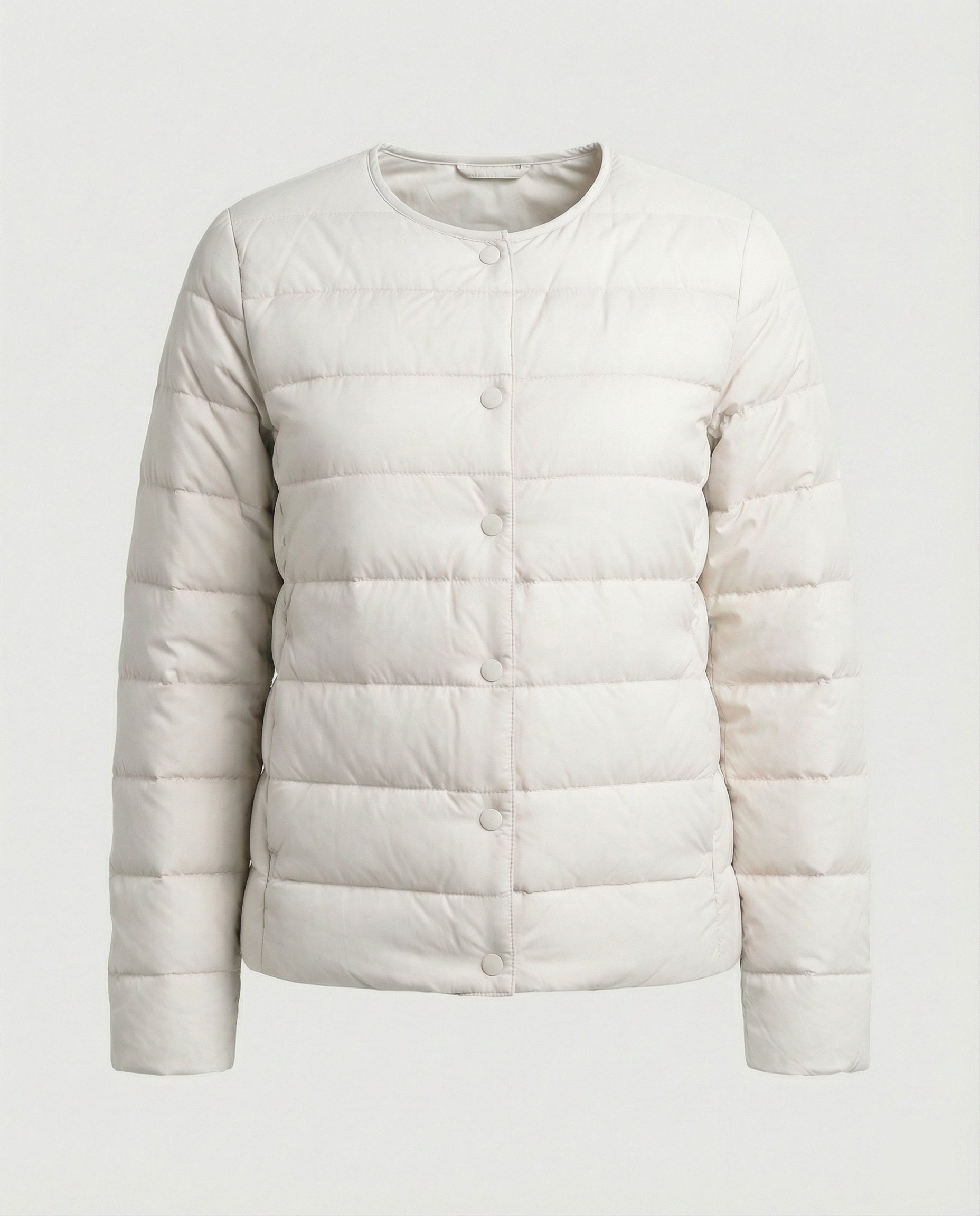 Monika Rosa Leichte Steppjacke für Damen | Kurzer Schnitt Druckknopf Übergangszeit - M/L/XL/2XL/3XL/4XL