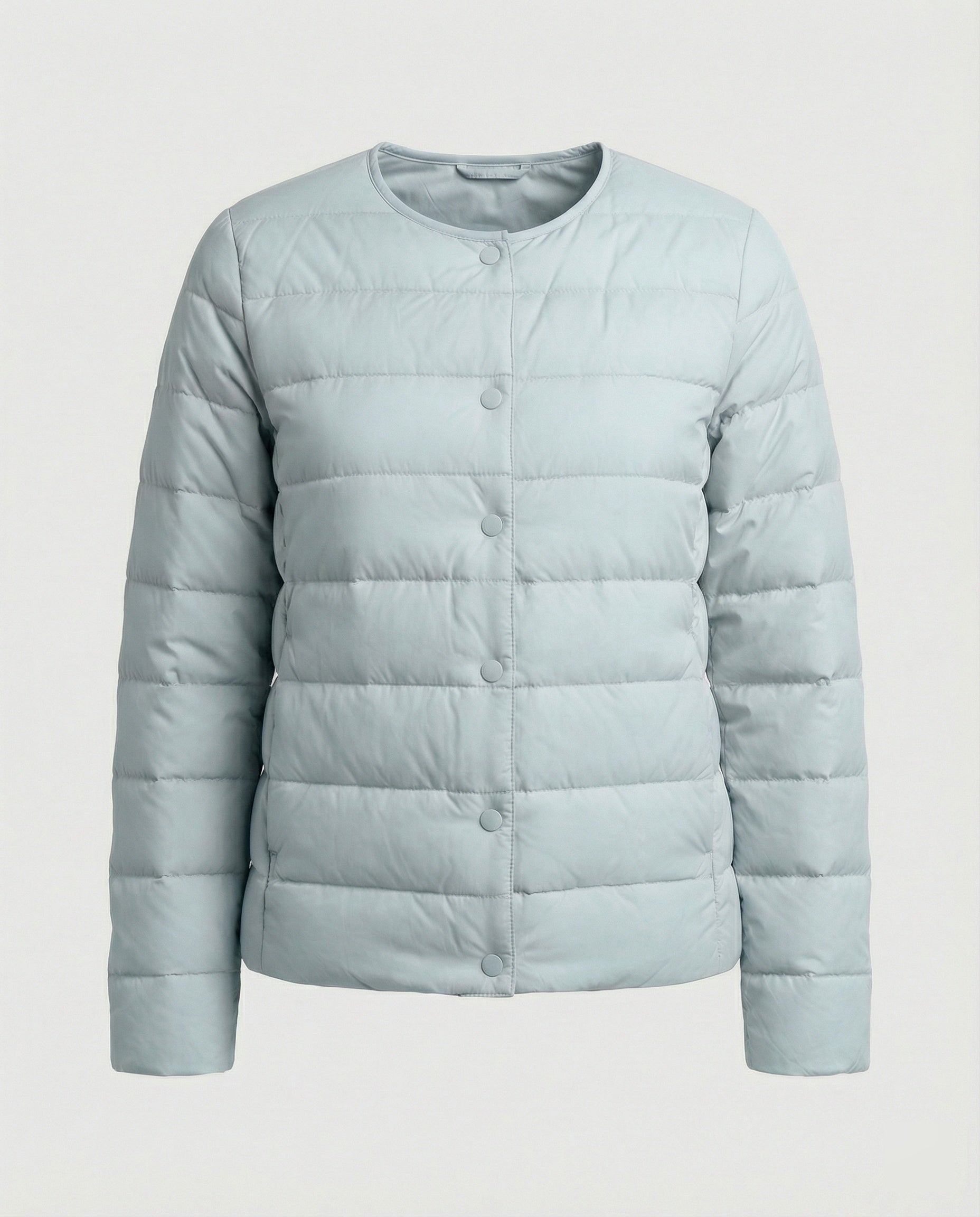 Monika Rosa Leichte Steppjacke für Damen | Kurzer Schnitt Druckknopf Übergangszeit - M/L/XL/2XL/3XL/4XL