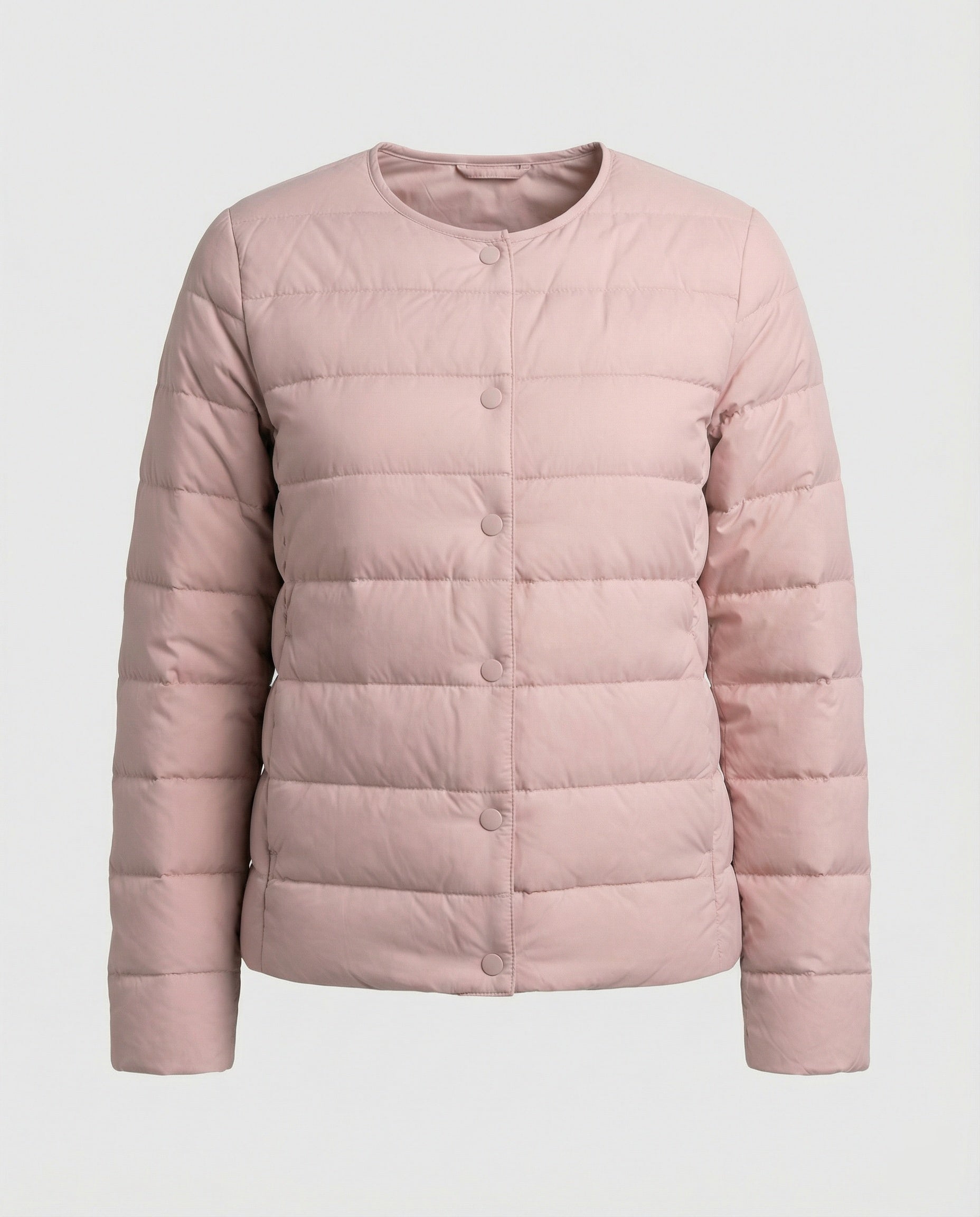 Monika Rosa Leichte Steppjacke für Damen | Kurzer Schnitt Druckknopf Übergangszeit - M/L/XL/2XL/3XL/4XL