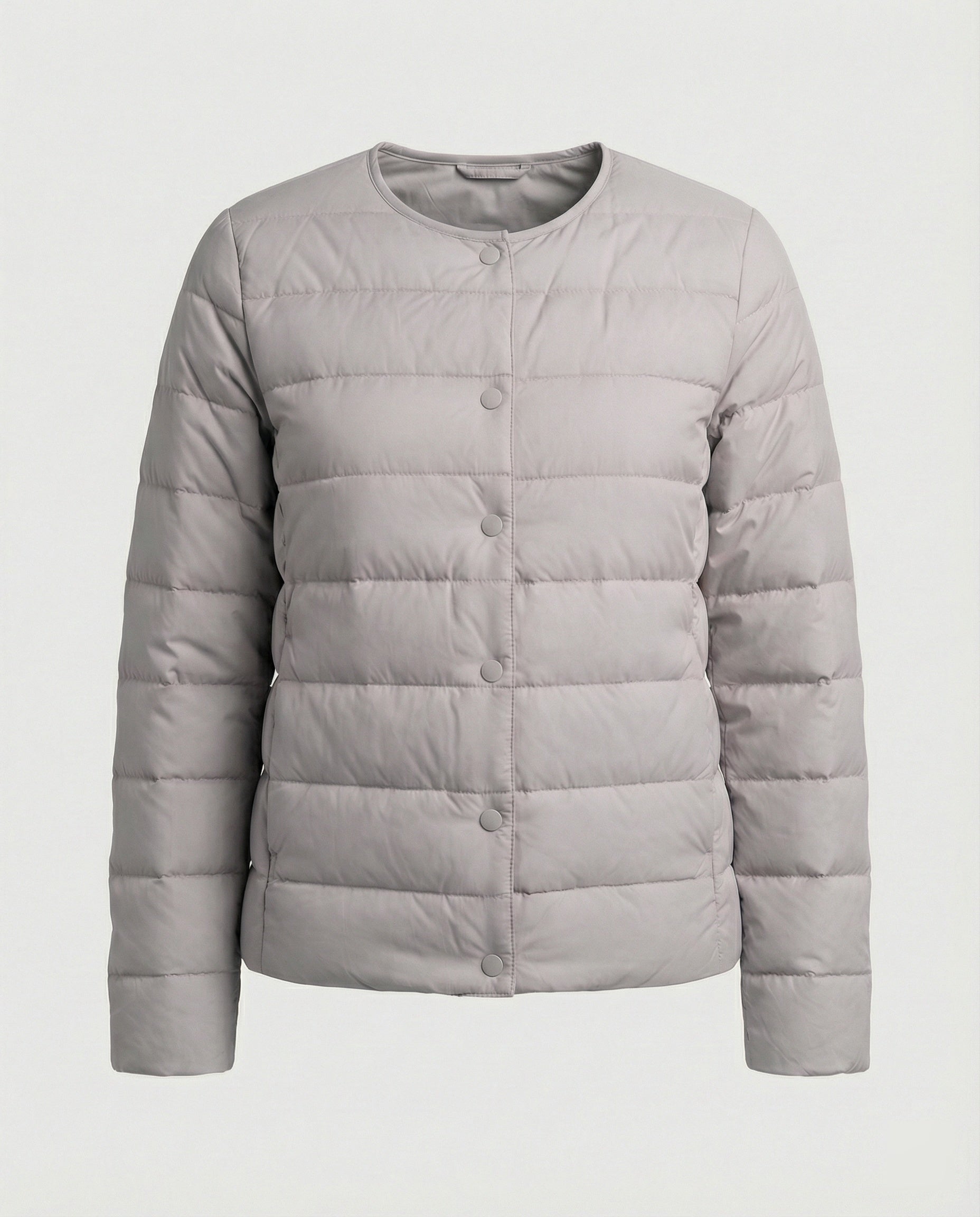 Monika Rosa Leichte Steppjacke für Damen | Kurzer Schnitt Druckknopf Übergangszeit - M/L/XL/2XL/3XL/4XL