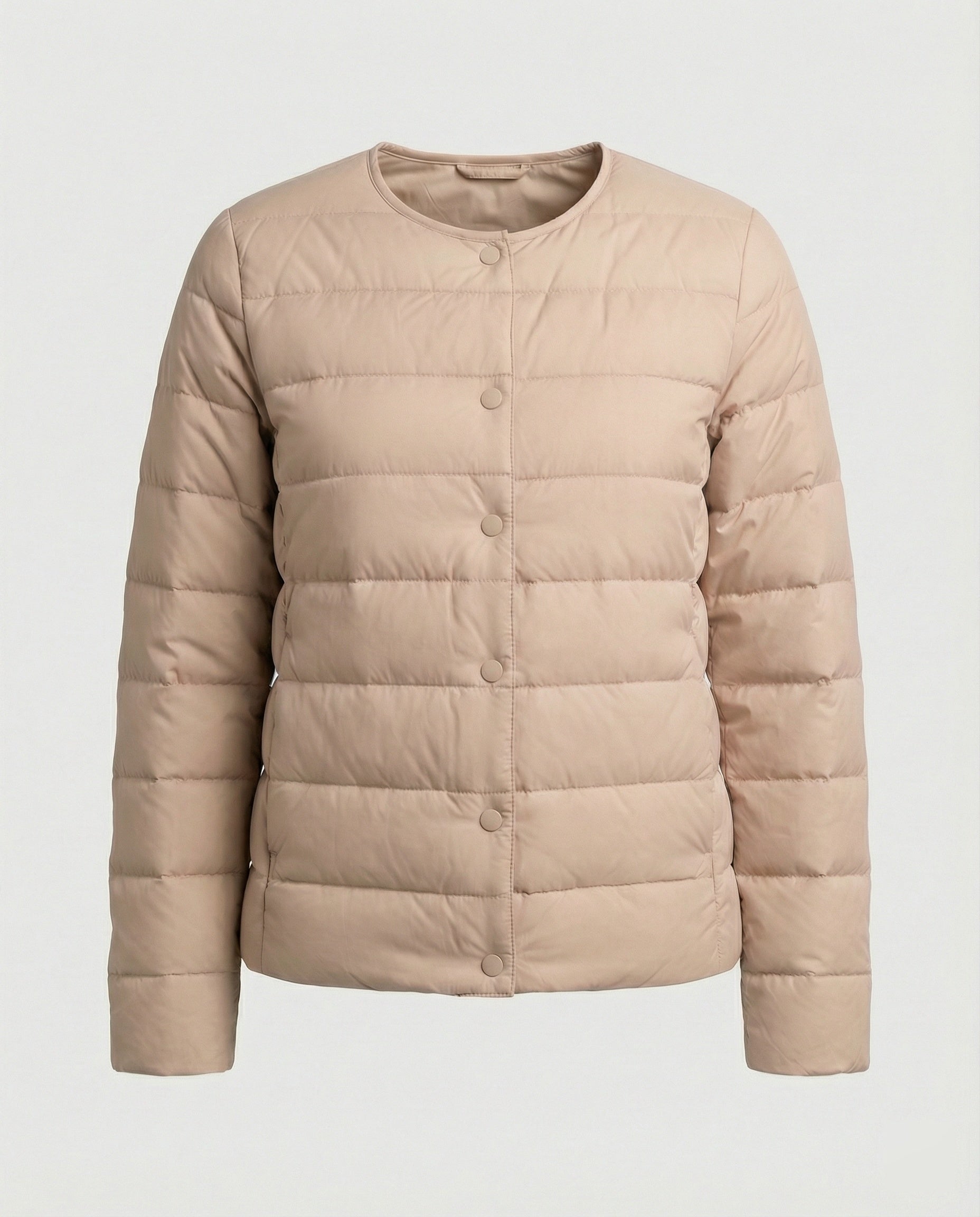 Monika Rosa Leichte Steppjacke für Damen | Kurzer Schnitt Druckknopf Übergangszeit - M/L/XL/2XL/3XL/4XL