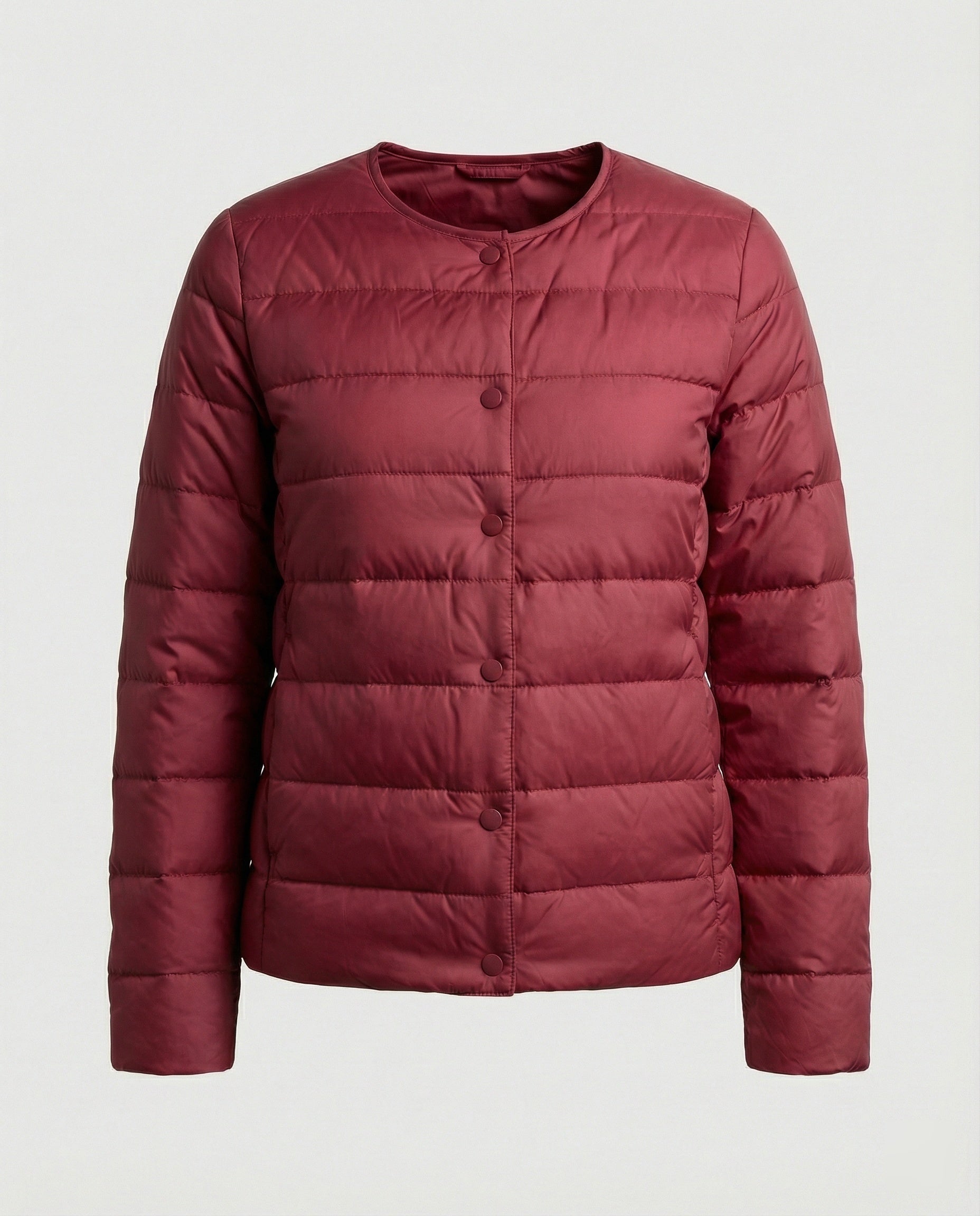 Monika Rosa Leichte Steppjacke für Damen | Kurzer Schnitt Druckknopf Übergangszeit - M/L/XL/2XL/3XL/4XL