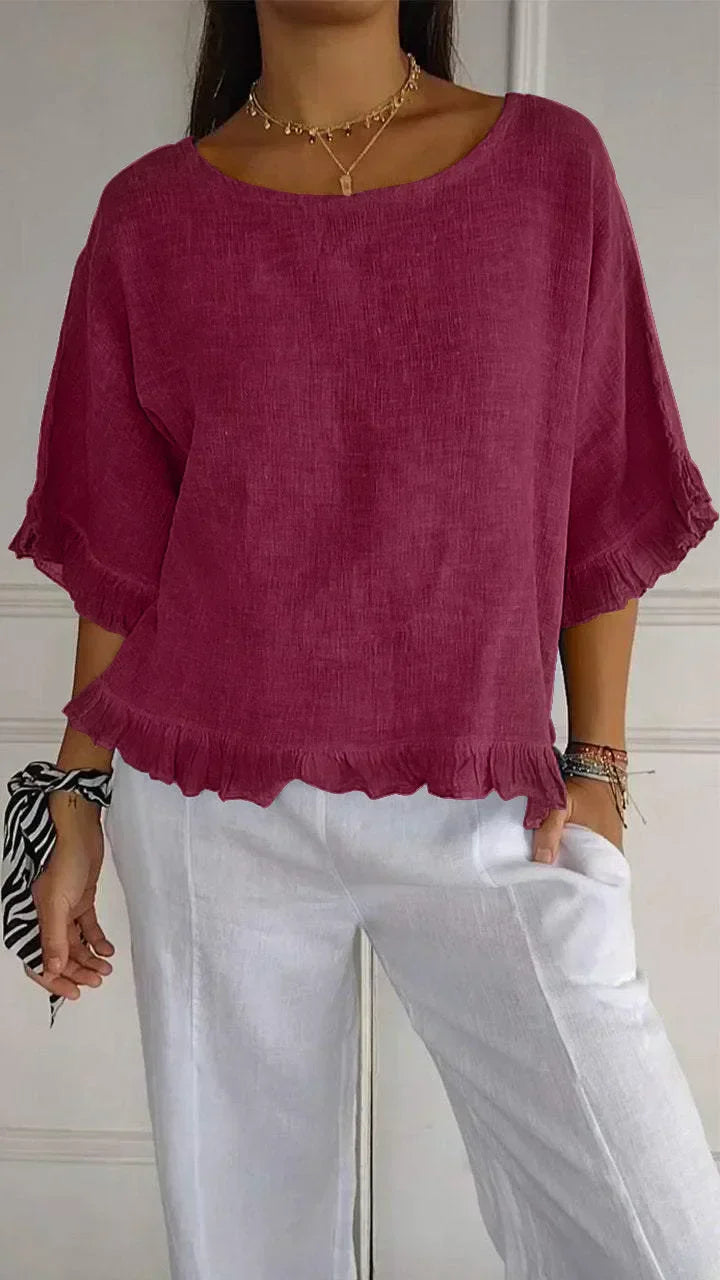 Alvina | Bluse Damen Leinenbluse