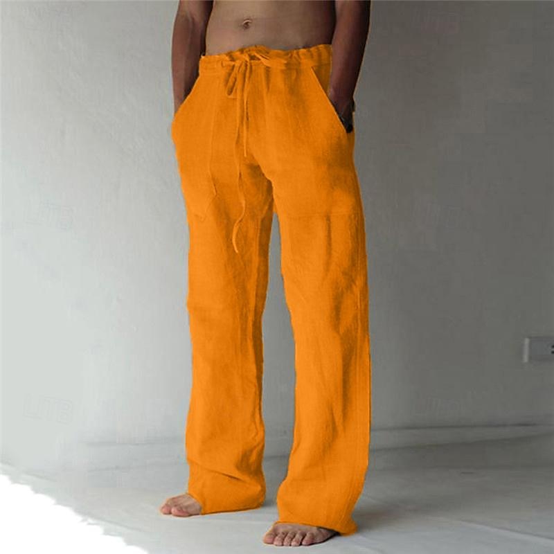 Hansruedi Weiss Leinenmischung Weite Hose für Herren | Luftig Locker Fit | Sommer Freizeit - S/M/L/XL/2XL/3XL/4XL/5XL