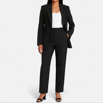 Regula Schwarz Zweiteiliges Blazer-Set für Damen | Tailored Longline-Blazer und Hose - S/M/L/XL | Elegant und selbstbewusst | Business und Events
