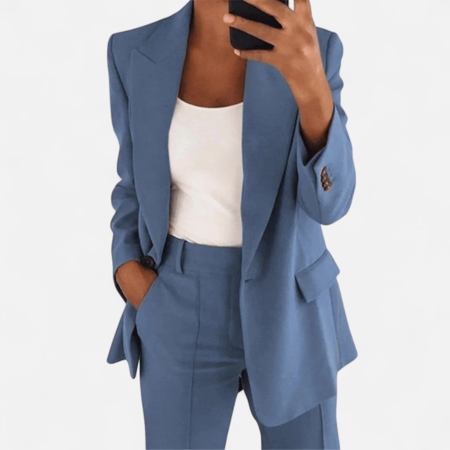 Regula Schwarz Zweiteiliges Blazer-Set für Damen | Tailored Longline-Blazer und Hose - S/M/L/XL | Elegant und selbstbewusst | Business und Events