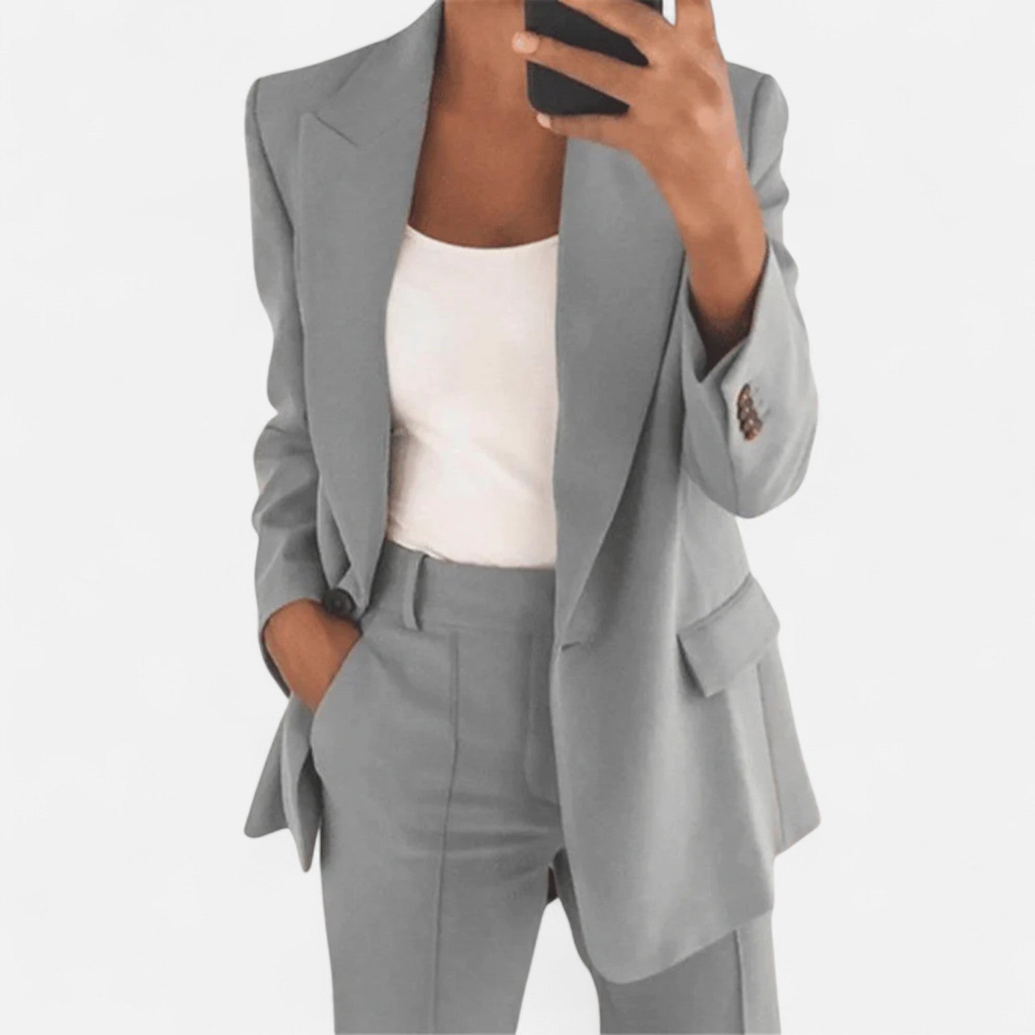 Regula Schwarz Zweiteiliges Blazer-Set für Damen | Tailored Longline-Blazer und Hose - S/M/L/XL | Elegant und selbstbewusst | Business und Events