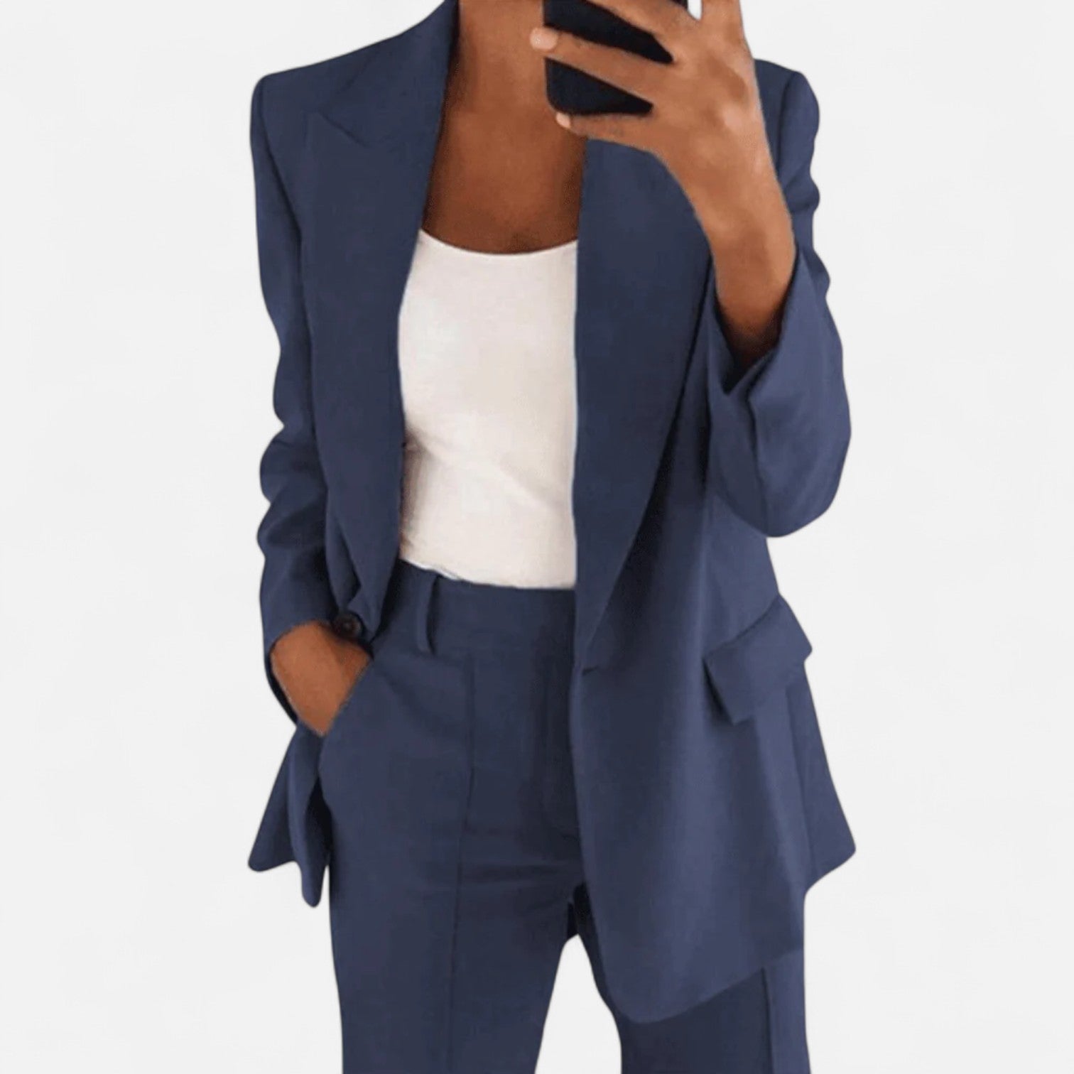 Regula Schwarz Zweiteiliges Blazer-Set für Damen | Tailored Longline-Blazer und Hose - S/M/L/XL | Elegant und selbstbewusst | Business und Events