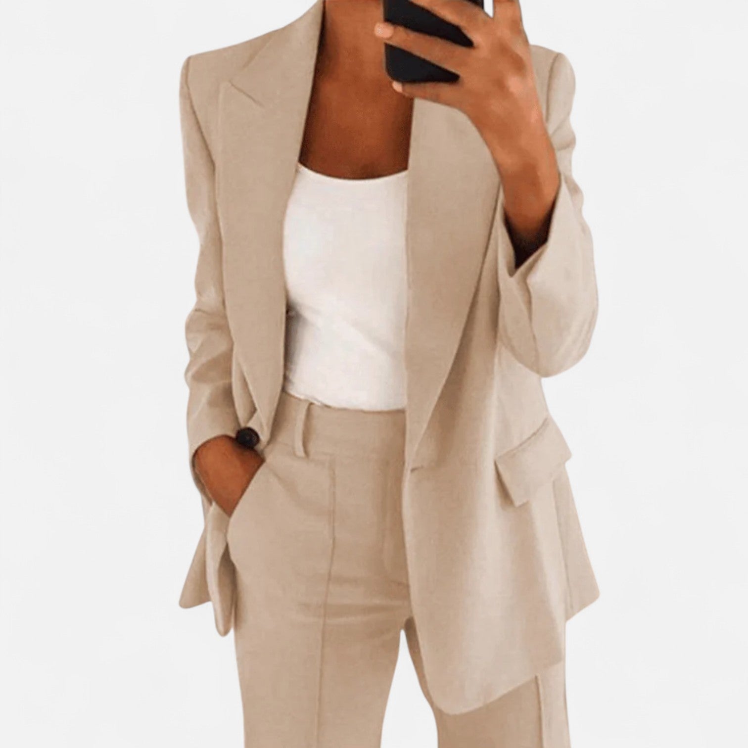 Regula Schwarz Zweiteiliges Blazer-Set für Damen | Tailored Longline-Blazer und Hose - S/M/L/XL | Elegant und selbstbewusst | Business und Events