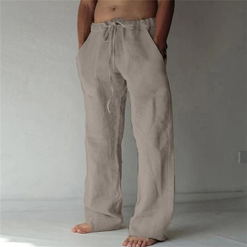 Hansruedi Weiss Leinenmischung Weite Hose für Herren | Luftig Locker Fit | Sommer Freizeit - S/M/L/XL/2XL/3XL/4XL/5XL