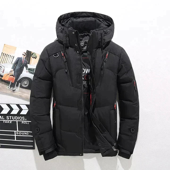Peter Schwarz Gefütterte Daunenjacke mit Kapuze für Herren | Winter Outdoor Casual - M/L/XL/2X/3XL/4XL