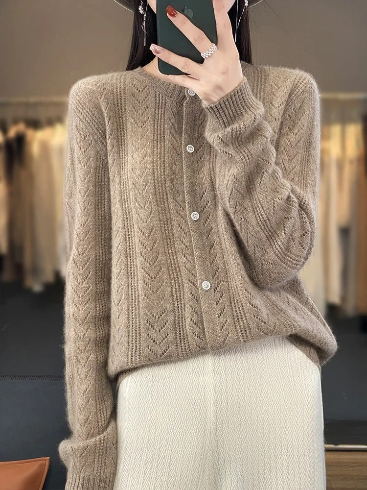 Zhya | Weiche Wollstrickjacke für Damen