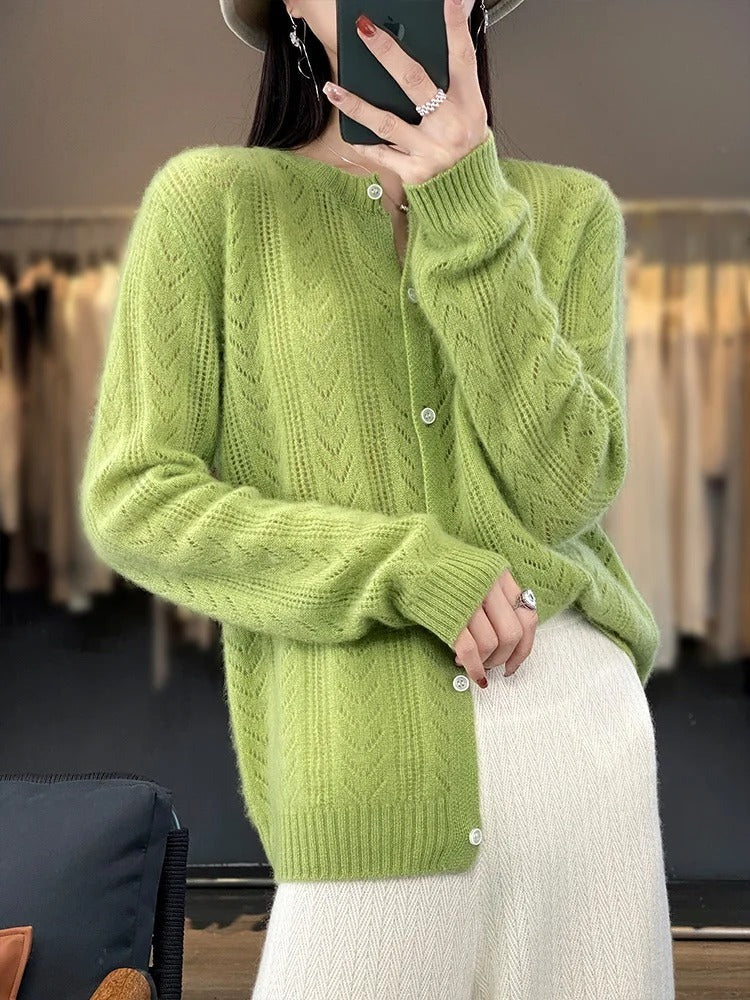 Zhya | Weiche Wollstrickjacke für Damen