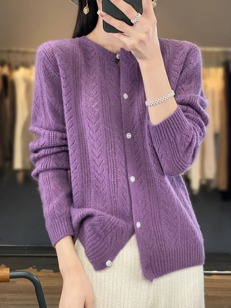 Zhya | Weiche Wollstrickjacke für Damen