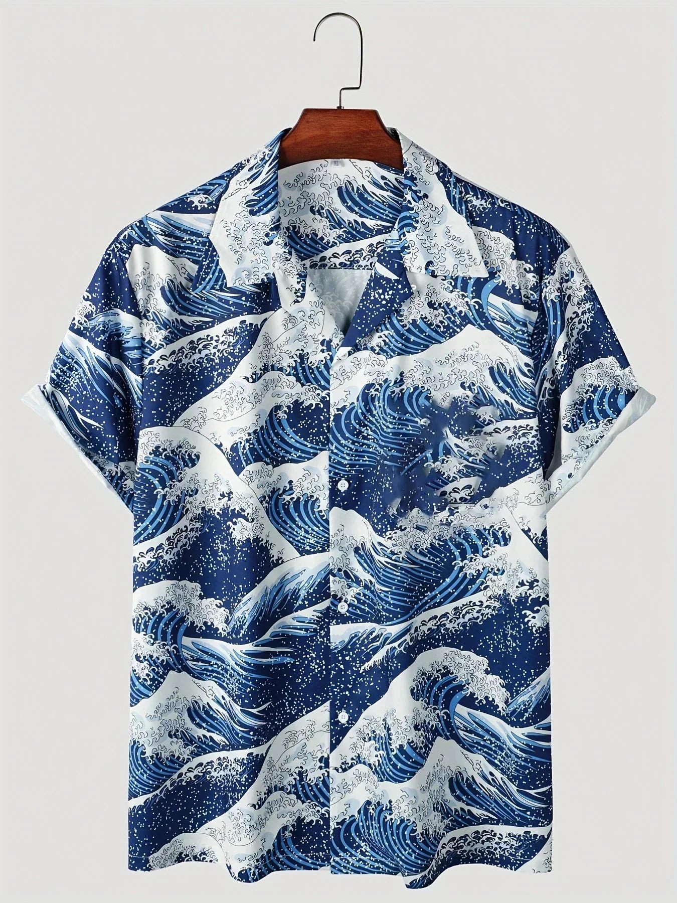 Hansruedi Blau Tropisches Blumendruck Hawaii-Hemd für Herren | Lockere Passform Sommerhemd | Urlaub und Strand - S-4XL