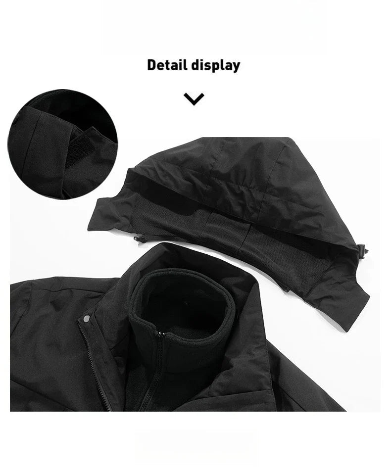 Ilse Grün Wasserdichte Thermo 3-in-1 Winterjacke mit Kapuze für Damen | Fleece Innenjacke Outdoor Winter - XS/S/M/L/XL/2XL