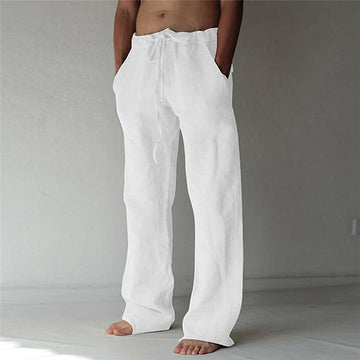 Hansruedi Weiss Leinenmischung Weite Hose für Herren | Luftig Locker Fit | Sommer Freizeit - S/M/L/XL/2XL/3XL/4XL/5XL