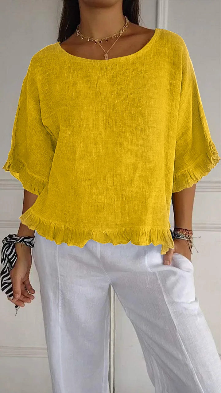 Alvina | Bluse Damen Leinenbluse